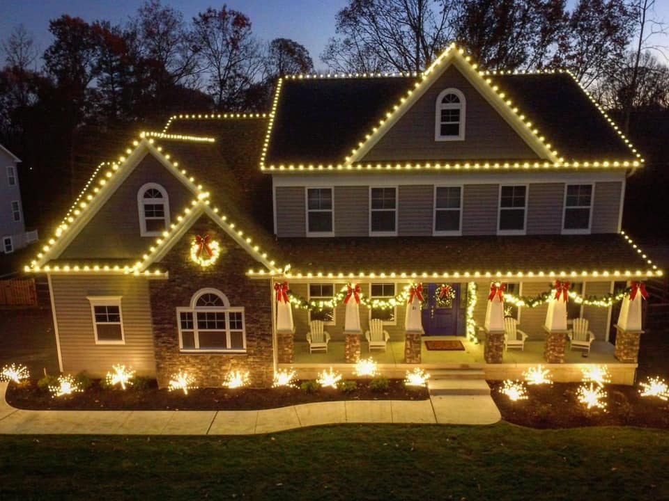 Every peak, the porch and the wreaths